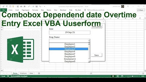 Dependend Combobox Data Employee Overtime entry By date Excel VBA