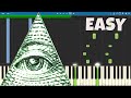 Illuminati Song - EASY Piano Tutorial - X Files Theme