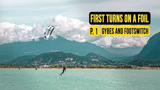 First turns on a foil | Gybes and Footswitch // Kite Foil SA Masterclass