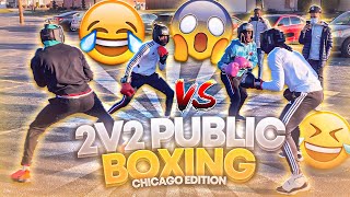 2on2 Boxing PUT THE GLOVES ON PUBLIC BOXING In The HOOD 😂😱*Chicago Edition*
