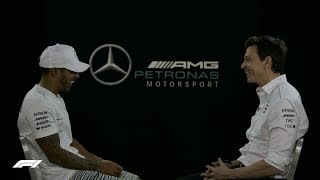 Lewis hamilton celebrates 100 races with mercedes at the 2018 bahrain
grand prix. boss toto wolff, he reflects on a stunningly successful 5
years t...