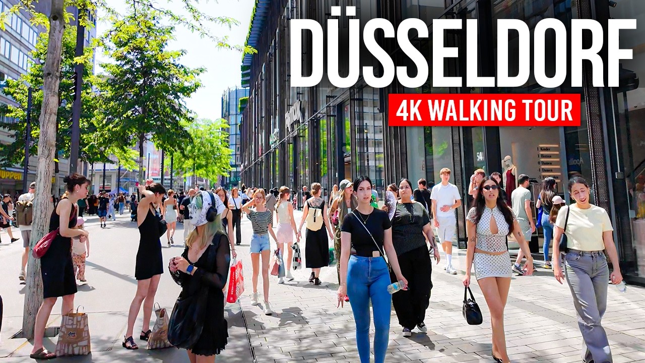 Düsseldorf, 독일 | I continue in the 구시가지 | 역사 도보 여행 4K