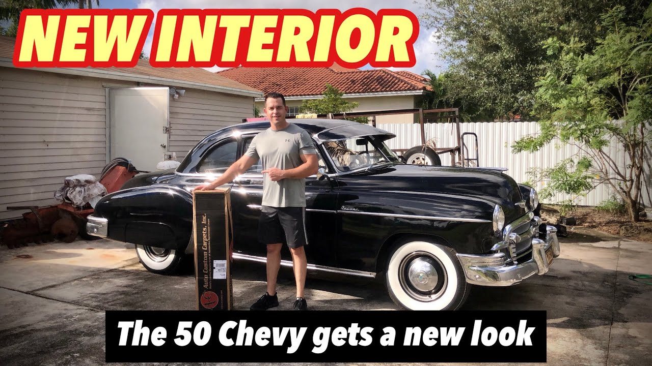 Installing a new carpet in my 1950 Chevy Styleline Coupe - YouTube
