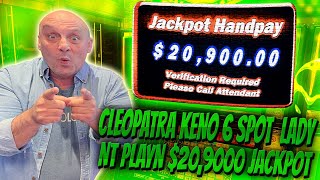 Cleopatra Keno 6 Spot Jackpot Lady NT Playn