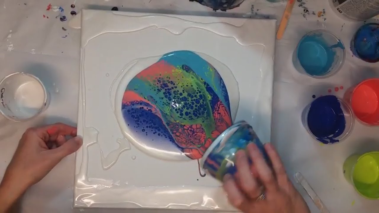 Acrylic Pour Flip cup and swipe - YouTube