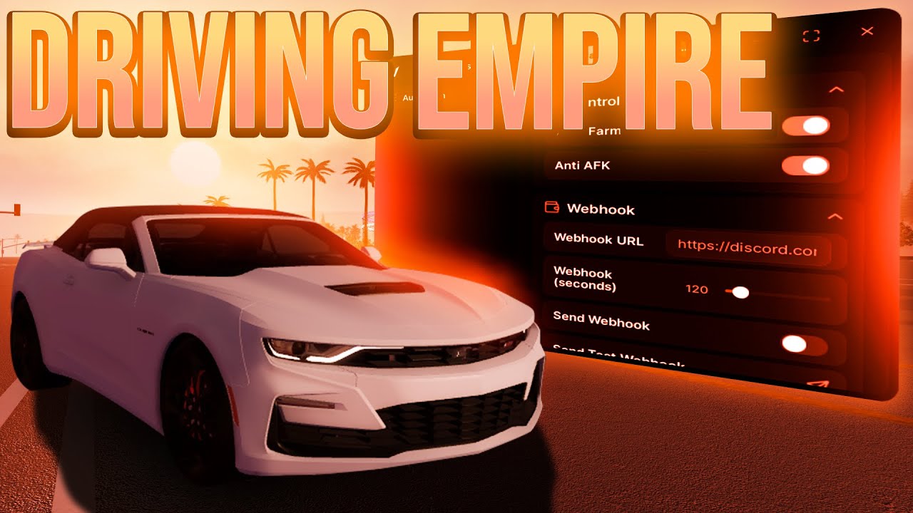 ! BEST ! Driving Empire Script -- Auto Farm, Auto Race, WebHook (No Key)🔑