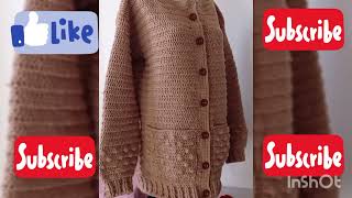 كيفية كروشى كاردقن(معطف الشتاء) How to Crochet a Cardigan