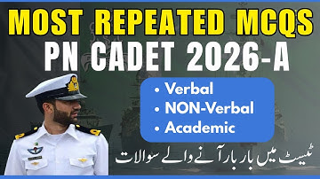 PN Cadet Initial Test Preparation |PN Cadet 2026-A Test Pattern |PN Cadet Most Repeated  MCQS |