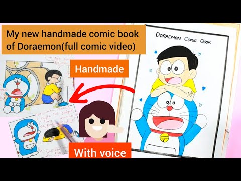 My new handmade comic book of doraemon , full story video with voice /easy comic books ideas