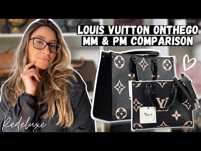 Here's a quick comparison of Louis Vuitton On the go MM and PM