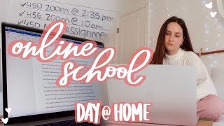 ONLINE SCHOOL DAY IN MY LIFE AT HOME VLOG!