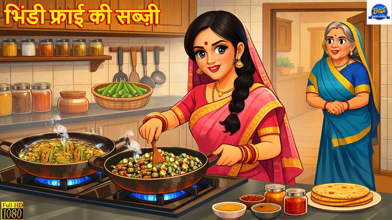 भिंडी फ्राई की सब्ज़ी | Bhindi Fry Ki Sabji | Hindi Kahani | Moral Stories | Hindi Cartoon | Kahaniya