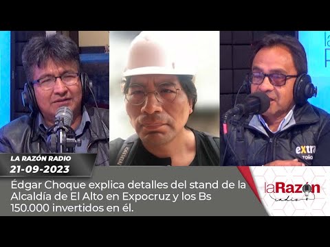 Édgar Choque explica detalles del stand Alcaldía de El Alto en Expocruz y los Bs 150.000 invertidos