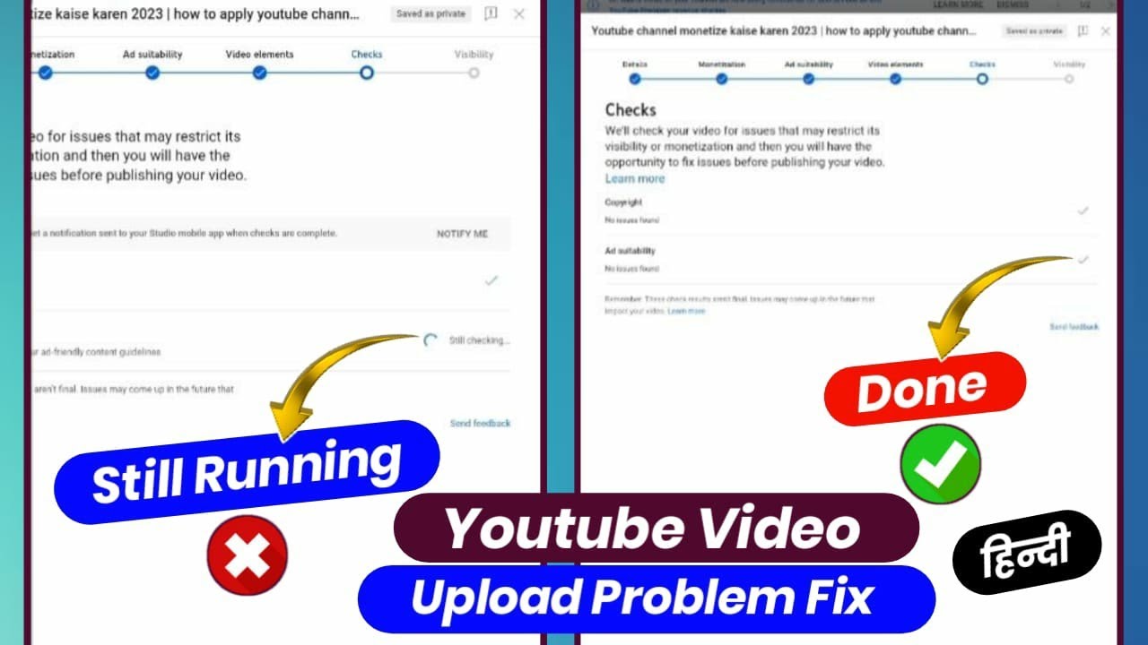 Still Running Video Upload Problem | Checks Still Running On YouTube ...