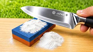 🔪 Razor-Sharp Knives in 1 Minute! Just Pour BAKING SODA on Your Sharpening Stone