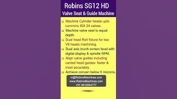 Robins SG12 HD Valve Seat & Guide Machine #seat #enginerebuilding #automobile