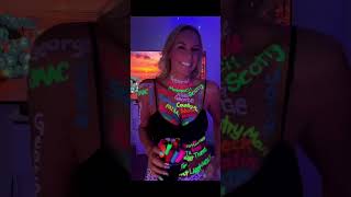 Routines 🎉✨ She Writes Viewers’ Names on Her Body with Glow-in-the-Dark Ink