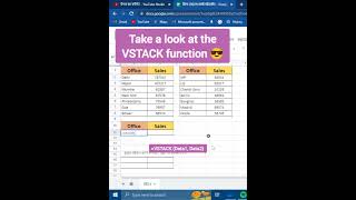 V STACK formula how to smart work #viral #trendingshorts #exceltutorial #soths