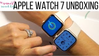 APPLE WATCH SERIES 7 UNBOXING & FIRST IMPRESSIONS |  FIRST LOOK & COMPARISON Starlight 45MM