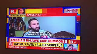 Republic TV report on the latest in Anissia Batra Death case Singhvi's skip summons