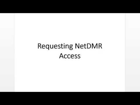 NetDMR Request Access