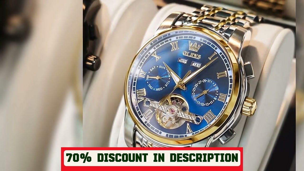 A must-have product! OLEVS Men's Watches Automatic Mechanical Business Wristwatch Waterproof Stain