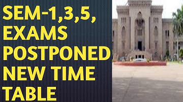 OU EXAMS POSTPONED|2022|TS|SEM-1,3,5 EXAMS POSTPONED|LATEST NEWS ON DEGREE EXAMS|RE-TIMETABLE|DATES|