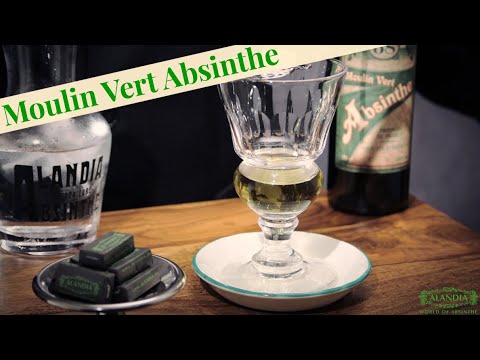Absinthe Moulin Vert: Green Absinthe distilled with wine alcohol