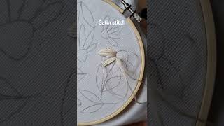 Satin stitch daisies petals embroidery💛 #embroidery #tutorial #diy #handmade #art #craft #stitch