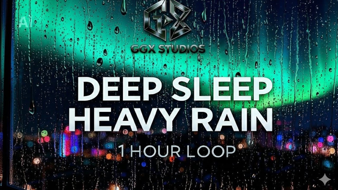🇳🇴 HEAVY RAIN at Night for Deep Sleep (1 Hour Loop) Rain Sounds for Relaxing & Sleeping |GGX Studios
