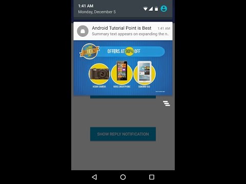 Android Notification Example with Progress bar, Big Picture and Direct Reply