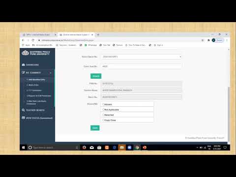 SPPU Pune, online marks submission
