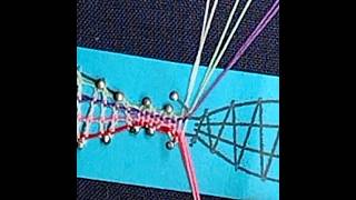 In and Out practice strip - Changing from Narrow to Double twisted Stitch