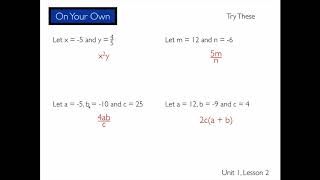 MA78 U1L2 Evaluating Expressions