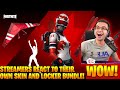Streamers reacts their own skin and locker bundles reactions!