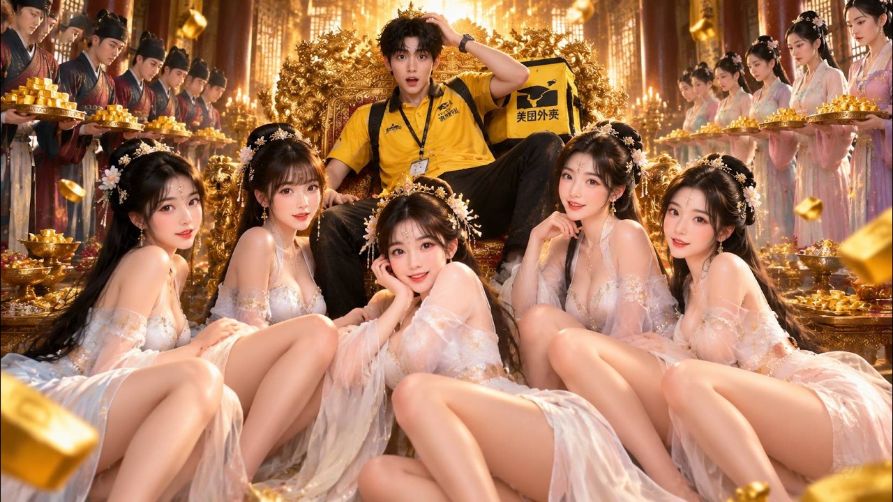 Poor delivery guy,after car crash,became ancient emperorwithbeauties, wealth,defeated enemies,ruled.