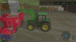 Farming Simulator 22 feeding the cows