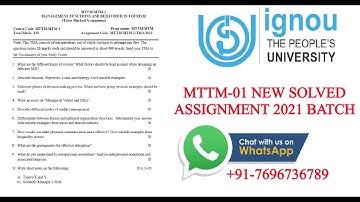 MTTM-1 SOLVED ASSIGNEMENT 2021 IGNOU BATCH (NEW)