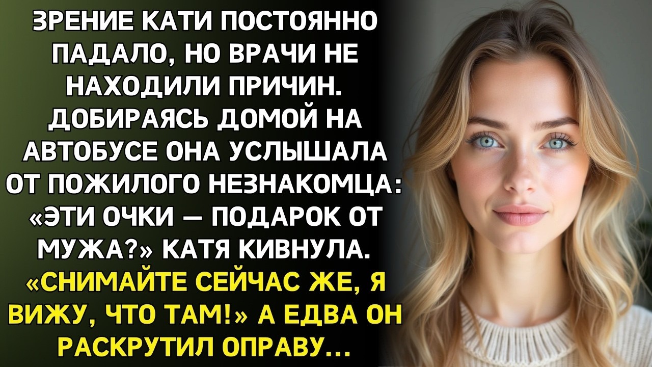 В автобусе незнакомец попросил снять очки… А когда я узнала, что было внутри…