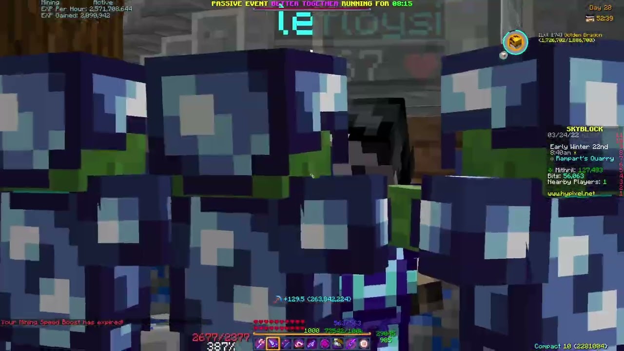 Alpha maxes out mithril powder | Hypixel Skyblock Clips - YouTube