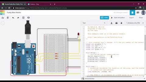 Simulasi Arduino Uno dan Ultrasonic PING Sensor menggunakan Tinkercad