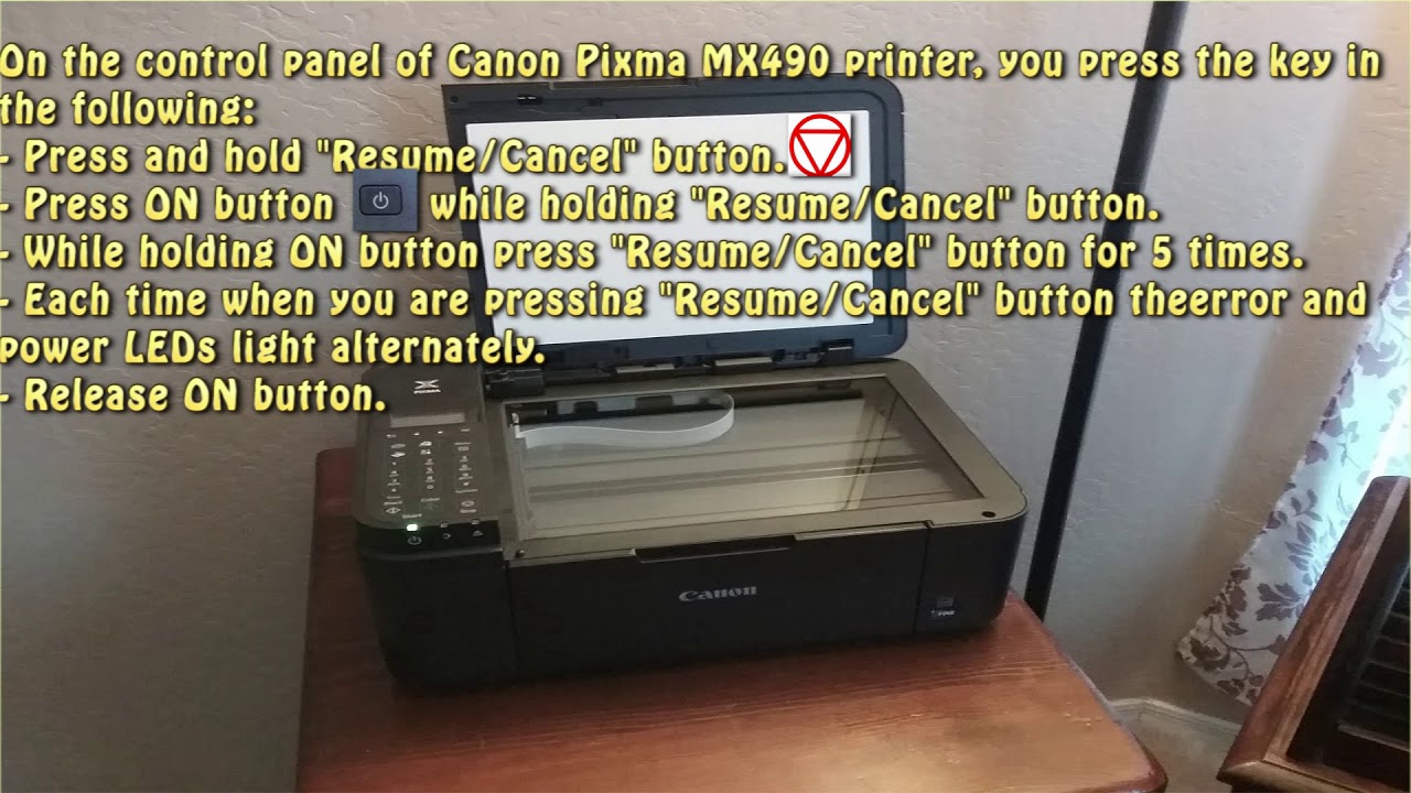 Reset Canon Pixma MX490 Waste Ink Pad Counter - YouTube