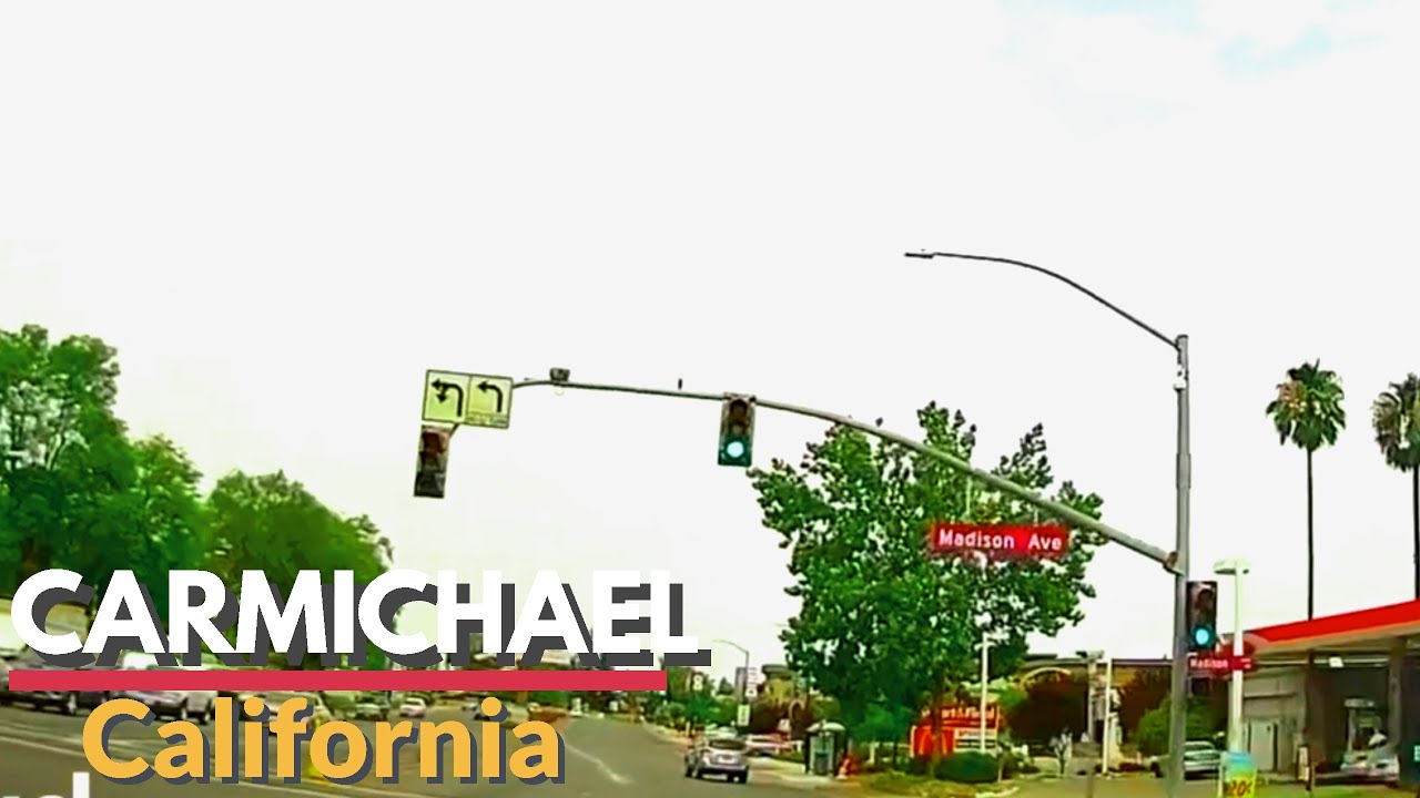 Driving Around Northern California ( CARMICHAEL)  - Dash Cam - USA