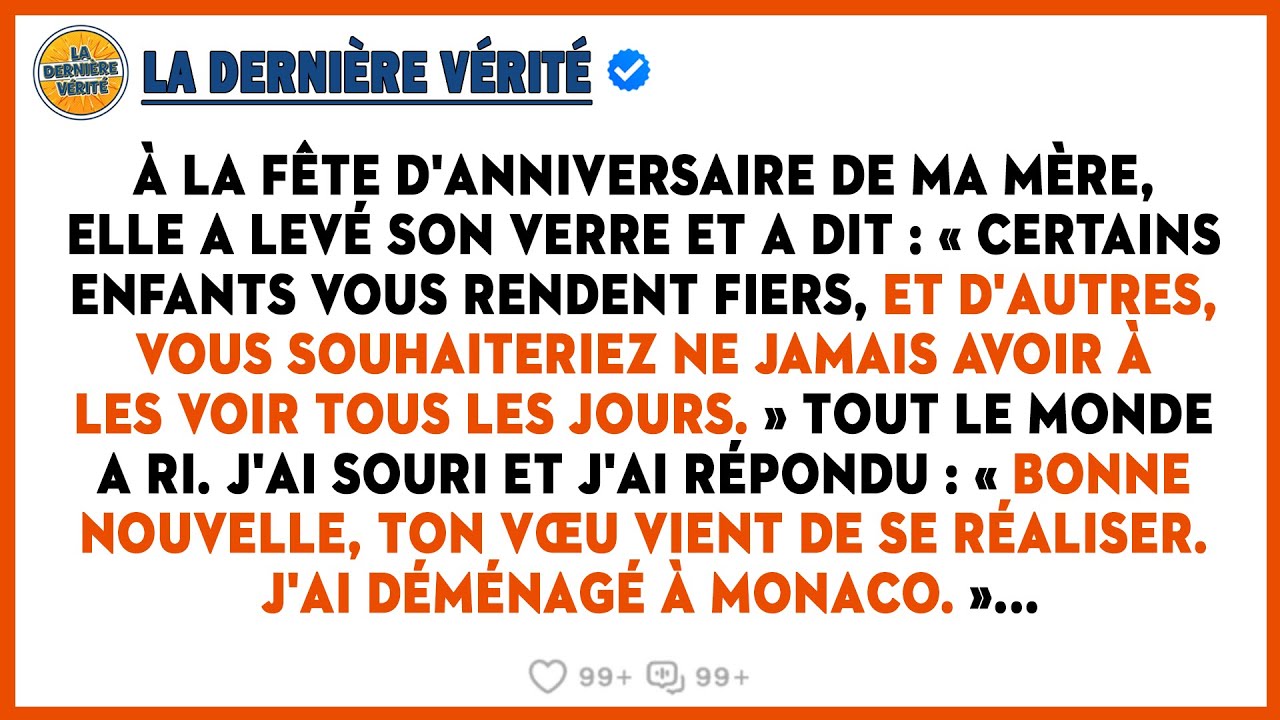 À L'anniversaire De Ma Mère, Elle A Dit : 