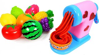 Satisfying Video l How to Make Playdoh Noddles with Fruits Cutting ASMR