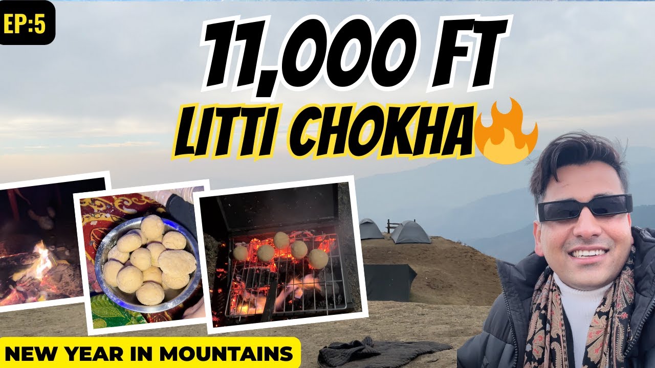 Bihar Ka Famous Litti Chokha at 11,000 Ft 😱 | New Year in Shoja 🔥 | Bonfire & Cold Night Cafe Stay