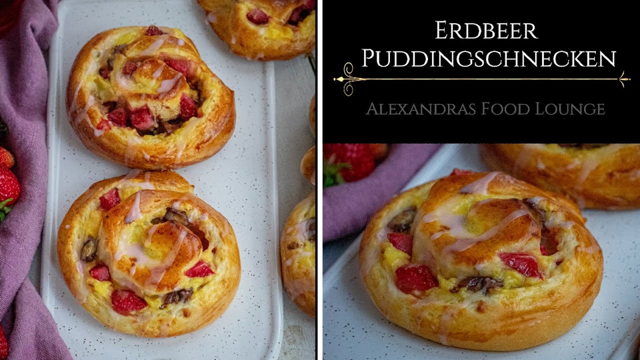 Erdbeer-Puddingschnecken mit Schokolade/ Meine Erdbeerwoche/ Rezept Nr ... Erdbeer-Puddingschnecken mit Schokolade/ Meine Erdbeerwoche/ Rezept Nr ...