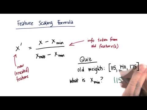 Feature Scaling Formula Solution - Intro to Machine Learning