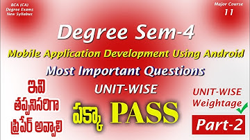Degree Semester 4 - Mobile Application Development Using Android Most Important Questions PART 2