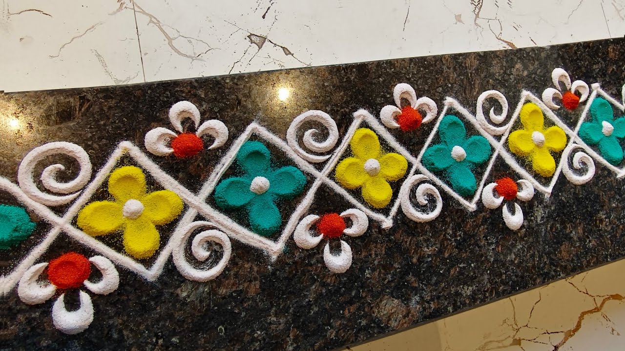 रोज दारासमोर काढण्यासाठी सुंदर आकर्षक बॉर्डर रांगोळी डिझाइन||दत्त जयंती विशेष बॉर्डर रांगोळी डिझाइन 